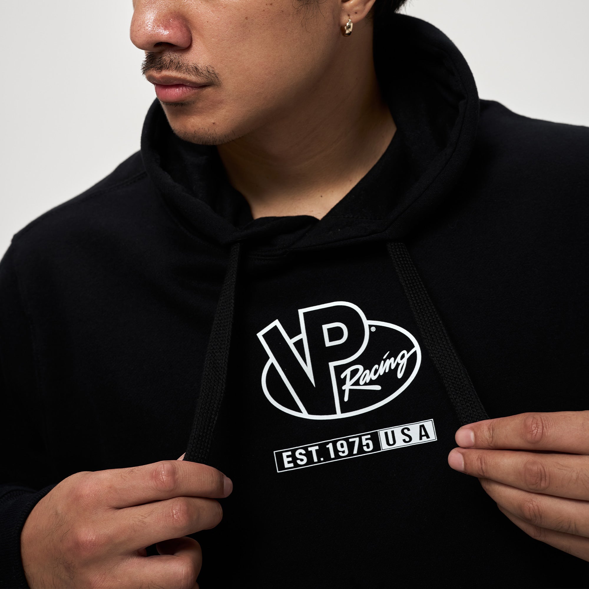 Vp Racing Merch VP Racing - Est. 1975 Black & White Logo Hoodie – VP Racing Fuels Australia